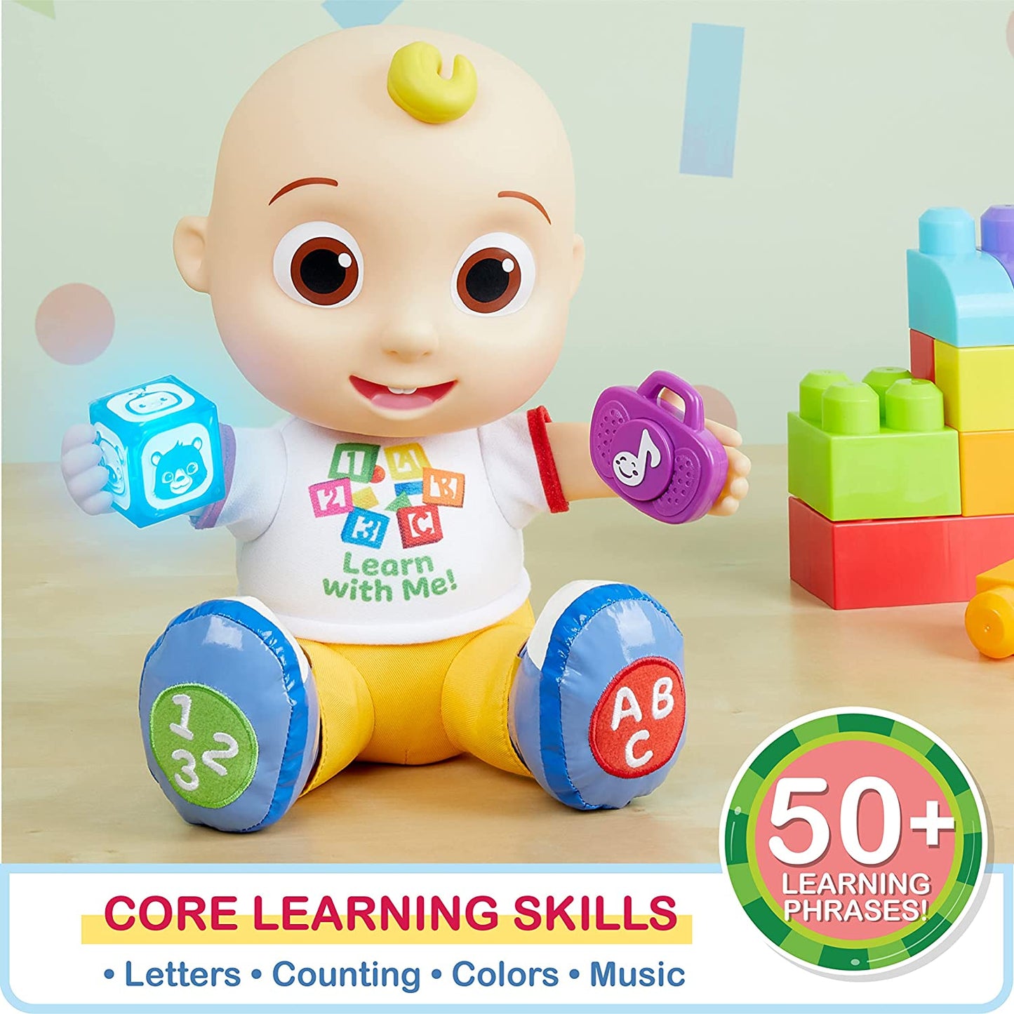 Interactive Learning JJ Doll with Lights, Sounds, and Music to Encourage Letter, Number