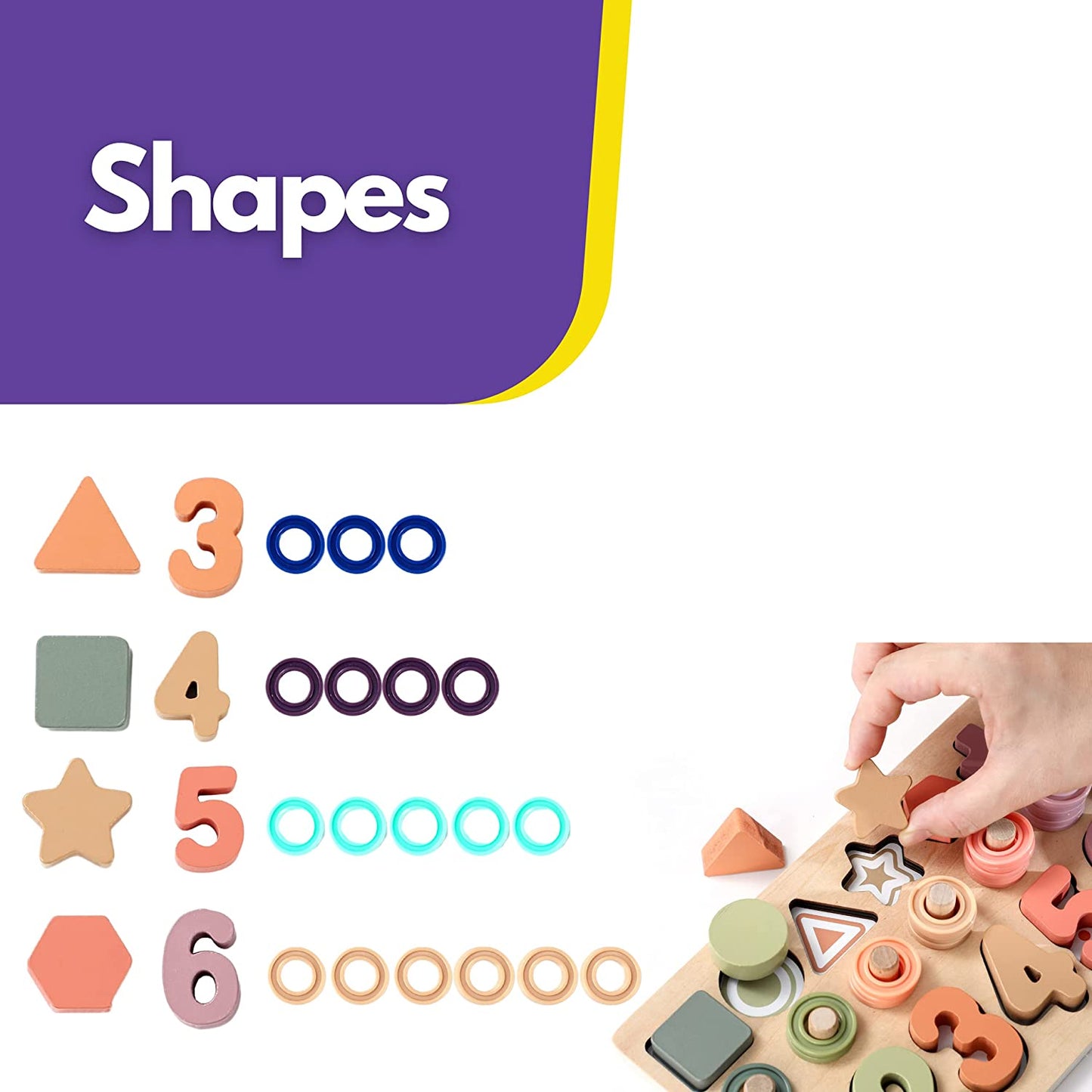Montessori Toys for Toddlers Shape Sorting Counting Game