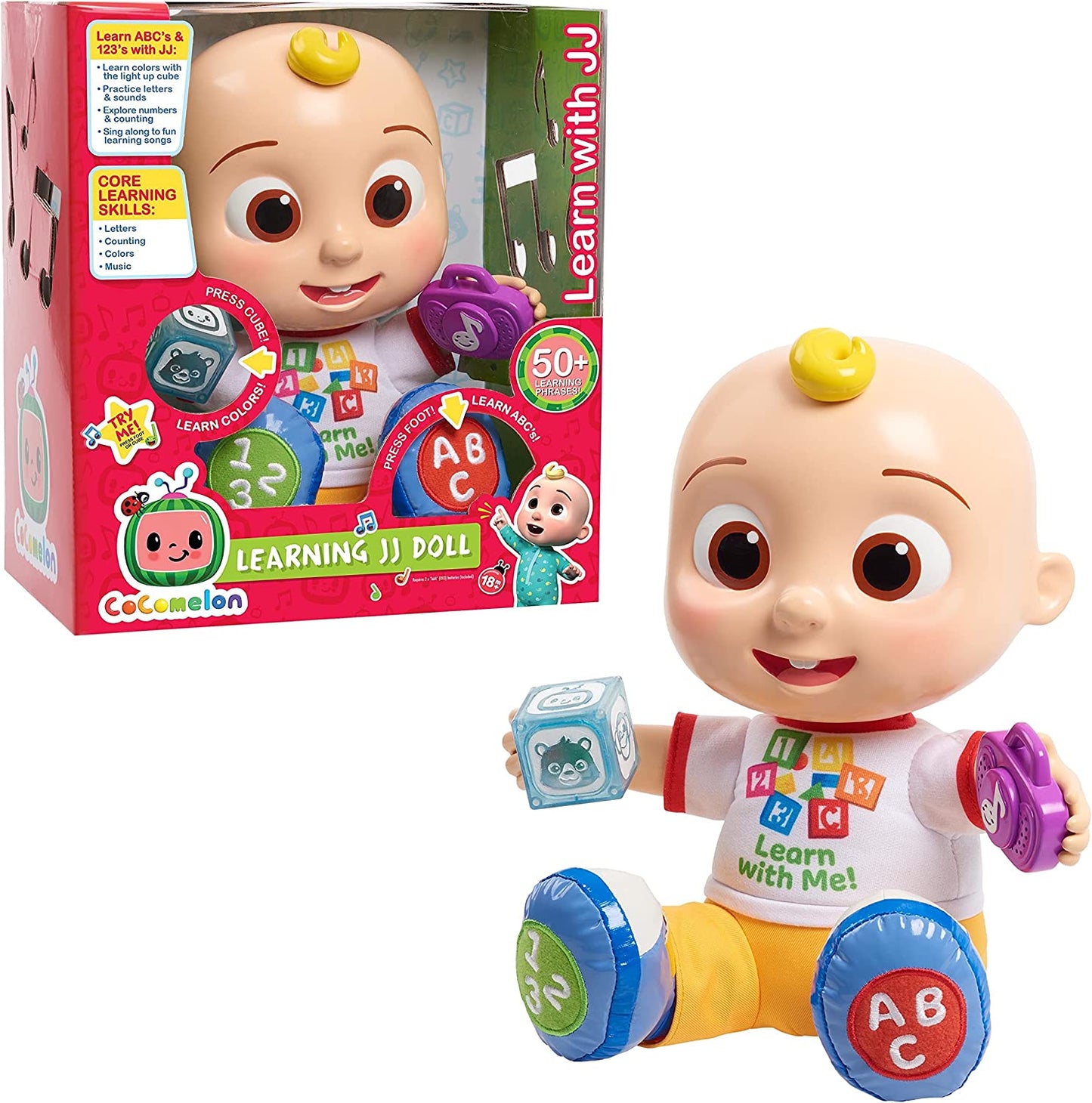 Interactive Learning JJ Doll with Lights, Sounds, and Music to Encourage Letter, Number